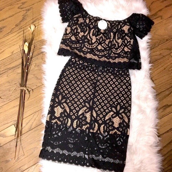 SOLD NWT 2 piece Battenberg Lace Skirt Top Dress FIRM - Picture 3 of 8